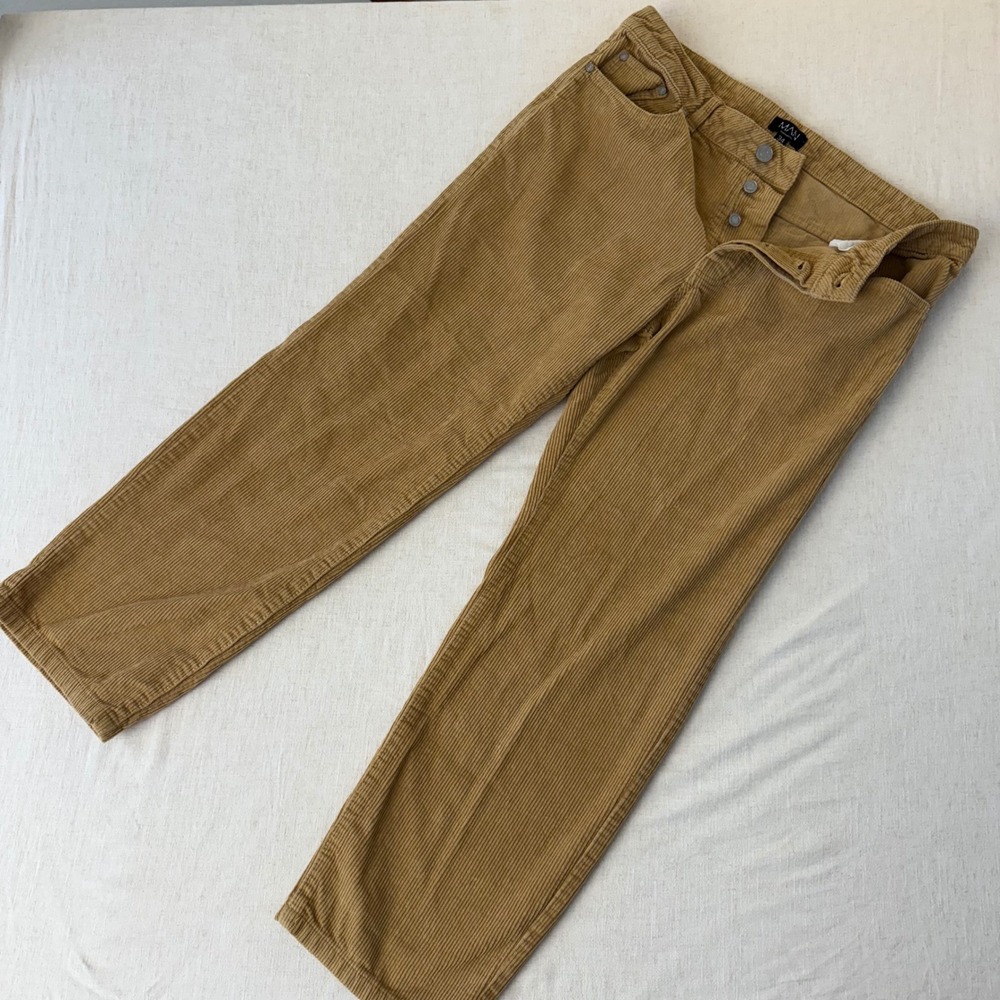 BoohooMAN Camel Corduroy Straight Leg‎ Pants 34x28 90s Y2K Skate Minimalist